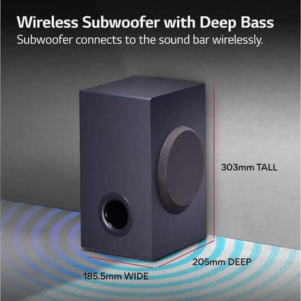 LG SQC1 SOUNDBAR 2.1 160W BLUETOOTH 4.0  COMPACT WIRELESS SUBWOOFER OPTICAL USB