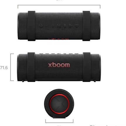 LG XBOOM GRAB PORTABLE BLUETOOTH SPEAKER 30W WATER RESISTANT IP67 AUX-IN BLACK