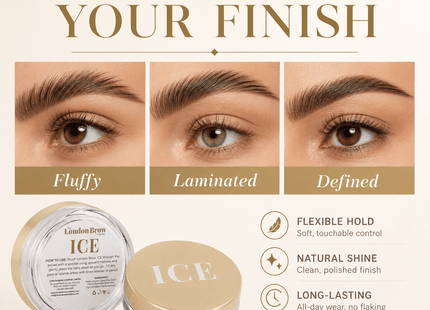 London Brow ICE – Waterless Brow Styling Wax for Fluffy, Laminated & Defined Brows