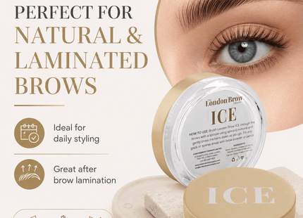 London Brow ICE – Waterless Brow Styling Wax for Fluffy, Laminated & Defined Brows