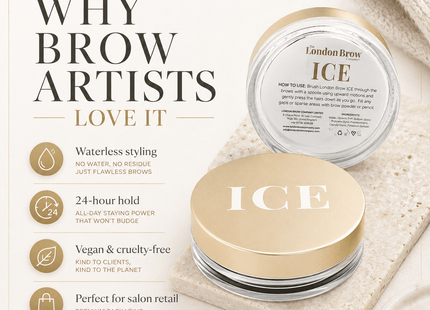 London Brow ICE – Waterless Brow Styling Wax for Fluffy, Laminated & Defined Brows