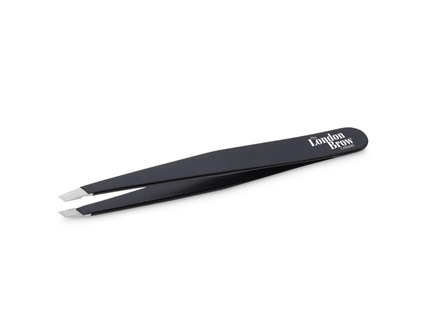 London Brow Precision Slanted Brow Tweezers - Black