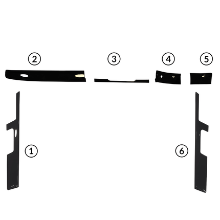 For VW T6 Transporter Lower Dash Styling Trims Comfort Dash Gloss Black (Set of 6) Painted and Ready to Fit | Van-X