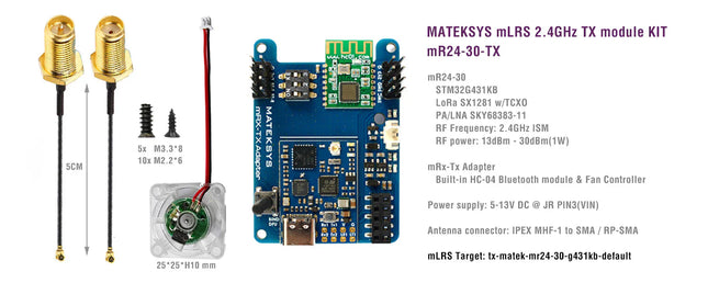 Matek mLRS 2.4GHz TX Module Kit mR24-30-TX