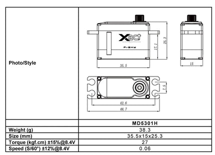 FrSky Xact MD5301H MIDI HV 8.4V Servo