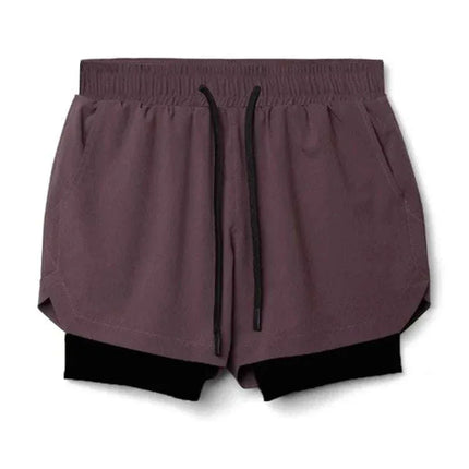 Men 2 in 1 Fitness Gym Shorts With Towel Loop Breathable Shorts