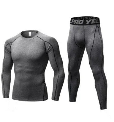Men's Compression Running Suit Set UK – Long-sleeve Shirt & Pants for Fitness Training