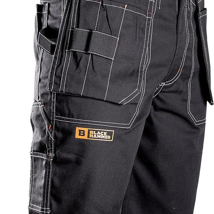 Black Hammer Mens Work Shorts Multi Pockets 30W Cargo Triple Stitched Workwear