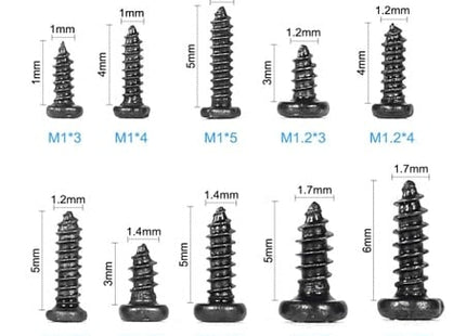 DroneBuildr Philips Self Tapping Micro Screw Set 1000pc (M1, M1.2, M1.4, M1.7)