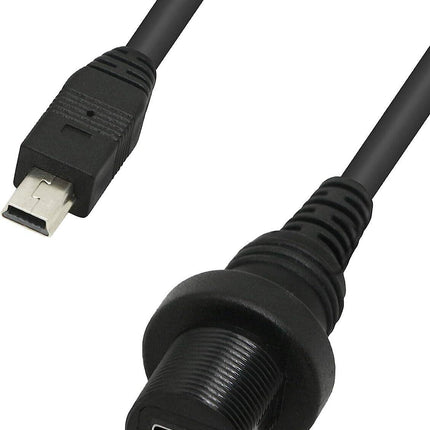 Mini Cable USB Male to Female Panel Mount 30cm Waterproof Dashboard