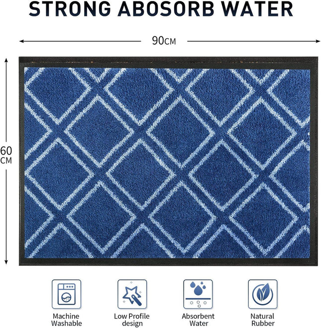 Door Mat 60x90cm Non Slip Washable Indoor Outdoor Entrance Mat Mibao