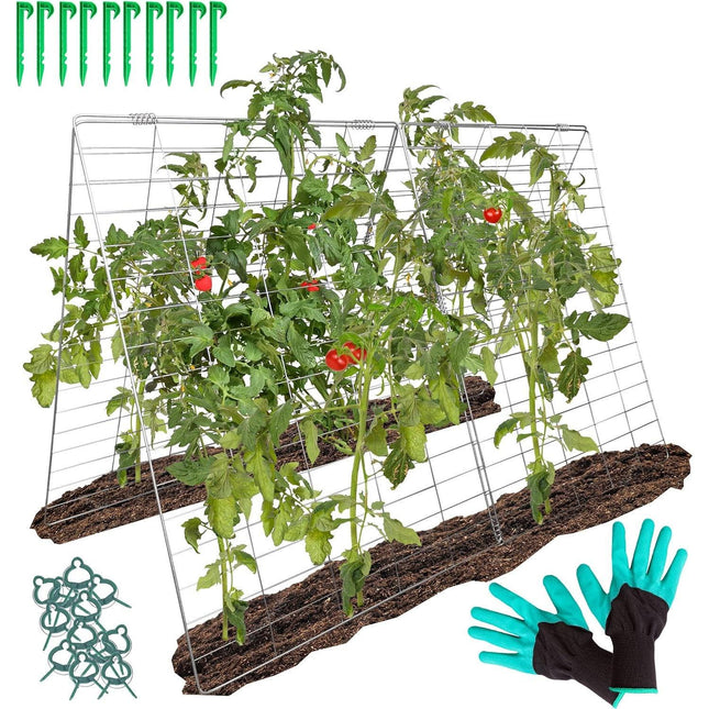 Outdoor Garden Trellis for Climbing Plants Vegetables with Support Clips