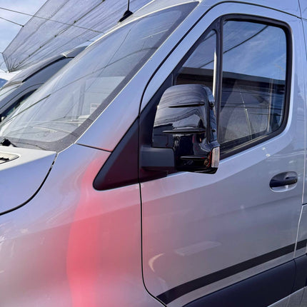 For Mercedes Sprinter Dodge 907 Wing Mirror Covers with Indicator - Gloss Black (Set of 2) - Replacement Caps for 907 Models