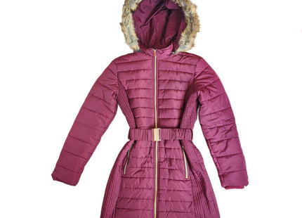 Womens Long Winter Coat Warm Padded Jacket Windproof Faux Fur Hood Size S Wantdo