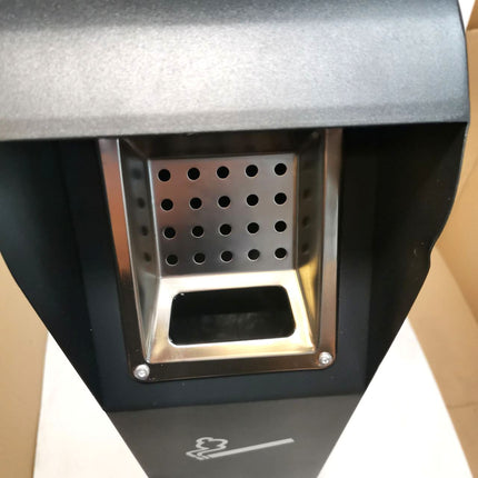 Nisorpa 1.2M Free Standing Stainless Steel Trash Bin w/Key, Indoor/Outdoor Use