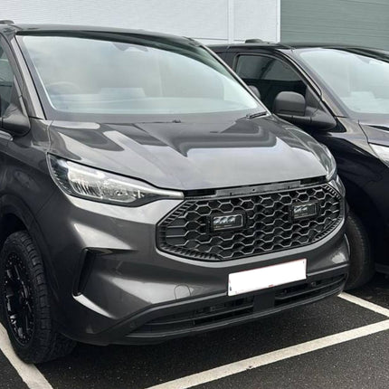 For Ford Transit Custom 2024+ Front Grille with Integrated LED Lights | Gloss Black Upgrade | Van-X