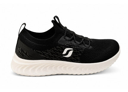 Womens Trainers Memory Foam Comfy Walking Fitness Gym Black White STQ Sneakers