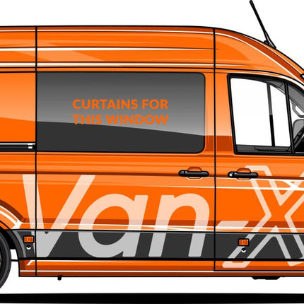 For Fiat Ducato Premium Window Curtains - Black/Grey - Custom Bundle Option | Van-X