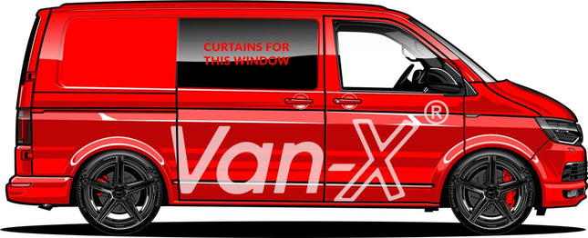 For VW Caddy Van Conversion Premium Window Curtains - Black/Burgundy - CREATE YOUR OWN BUNDLE! Van-X