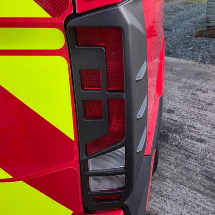For MAN TGE Rear Light Guards - Ultimate Matte Black Hammerite Protection (2018+)