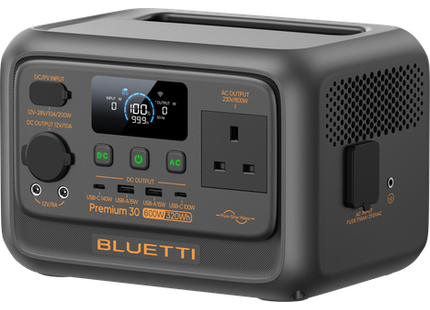 BLUETTI Premium 30 V2 600W Portable Power Station, 1500W Power Lifting, LiFePO4 Battery for Camping and Home Backup