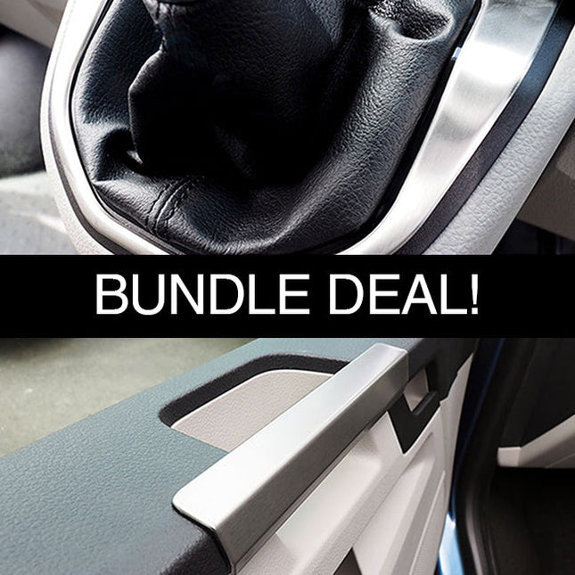 For VW T6 Transporter Gear Surround & Grab Handles Bundle Stainless Steel | Van-X