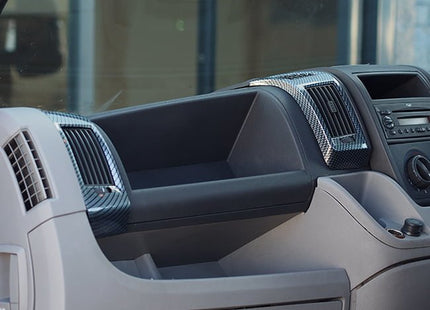For Peugeot Boxer Dashboard Air Vent Trim in Silver Carbon | Van-X
