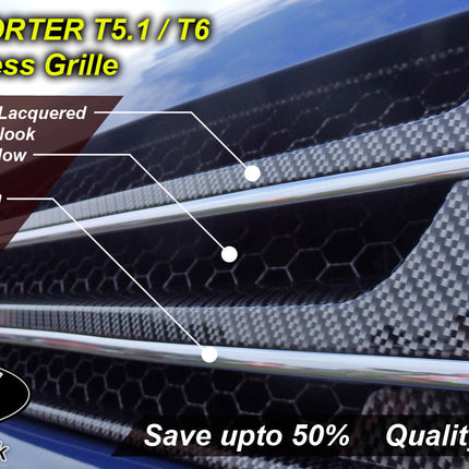 For VW T5.1 Silver Carbon Badgeless Grille *Clearance* [B Grade]