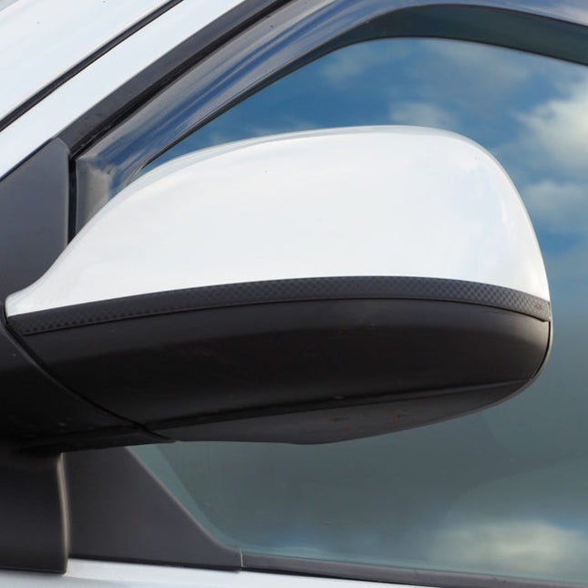For VW T6 Transporter Wing Mirror Trims – Stainless Steel Carbon Film Covers | Van-X