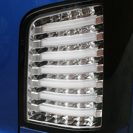 For VW T5 Transporter LED Rear Lights/Tail lights/Tail lamps Tailgate Clear Lens / Chrome Housing MK1