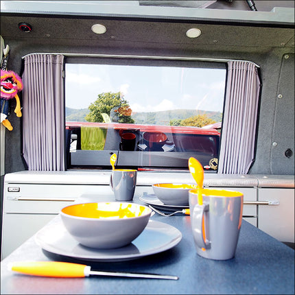 For VW T6 Transporter Premium 2 x Side Window Curtains Van-X