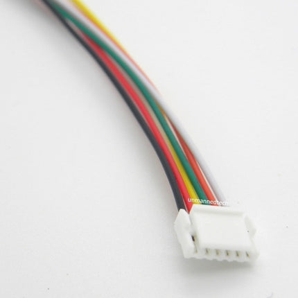 6 pin male JST GH1.25 connectors 20cm (Pixhack cables) - Pack of 5