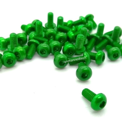DroneBuildr Coloured 6061 Aluminium M3 Button Head Screw Pack (10pcs)