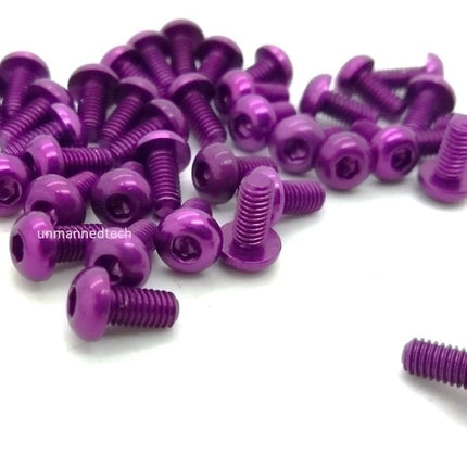 DroneBuildr Coloured 6061 Aluminium M3 Button Head Screw Pack (10pcs)