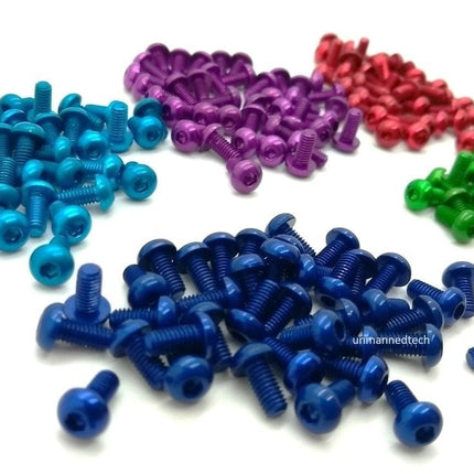 DroneBuildr Coloured 6061 Aluminium M3 Button Head Screw Pack (10pcs)