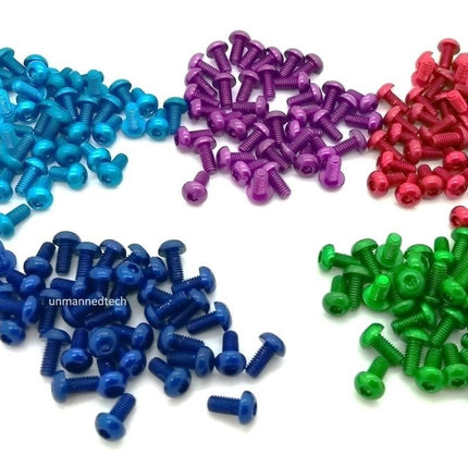 DroneBuildr Coloured 6061 Aluminium M3 Button Head Screw Pack (10pcs)