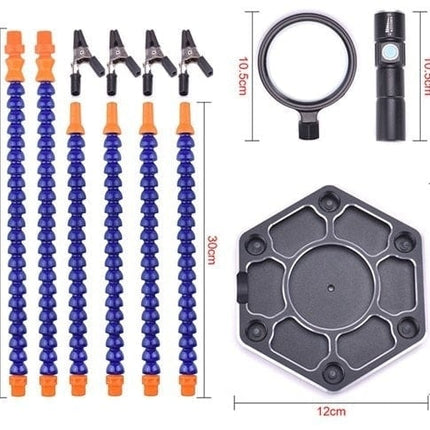 Deluxe Helping Hands Solder Station (With LED and Magnifying Glass)
