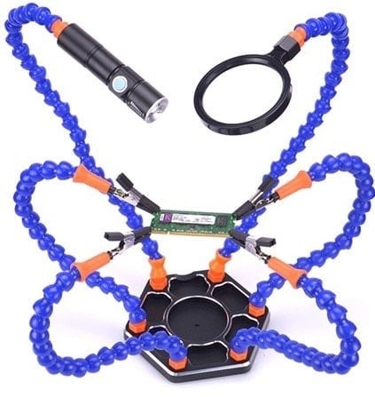 Deluxe Helping Hands Solder Station (With LED and Magnifying Glass)