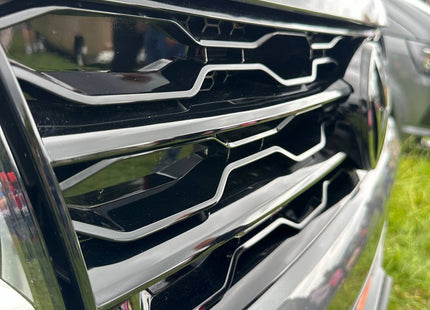 For VW T6 Front R-Line Badgeless Grille Gloss Black Upgrade Styling Kit - Van-X