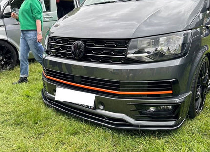 For VW T6 Front R-Line Badgeless Grille Gloss Black Upgrade Styling Kit - Van-X