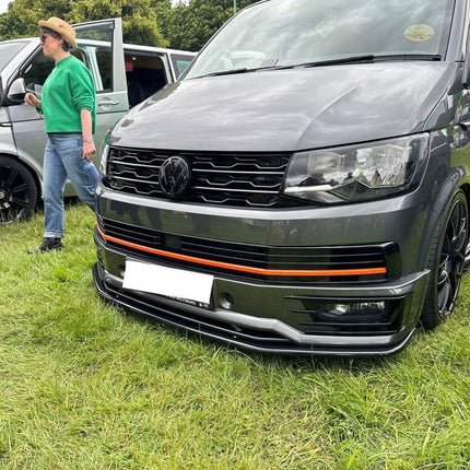 For VW T6 Front R-Line Badgeless Grille - Gloss Black