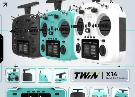 FrSky Twin X14 EU Dual 2.4G Mode 2 Radio Control (with Battery)