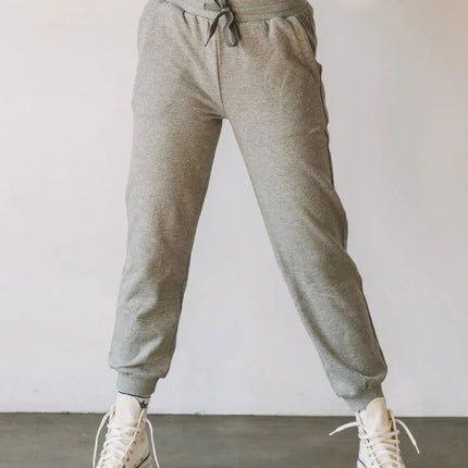 Rebody French Terry Sweatpants for Women - 7/8 Inseam, Baggy Fit, Pockets, Drawstring