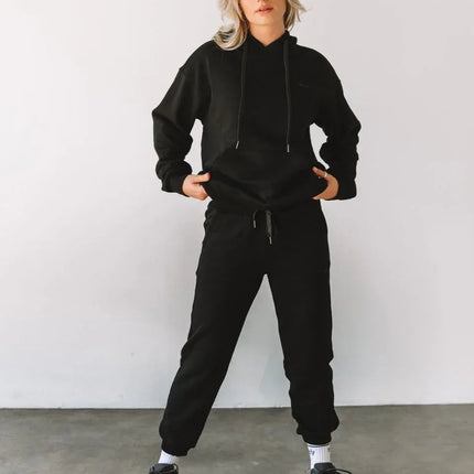 Rebody French Terry Sweatpants for Women - 7/8 Inseam, Baggy Fit, Pockets, Drawstring