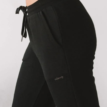 Rebody French Terry Sweatpants for Women - 7/8 Inseam, Baggy Fit, Pockets, Drawstring