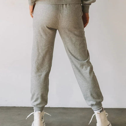 Rebody French Terry Sweatpants for Women - 7/8 Inseam, Baggy Fit, Pockets, Drawstring