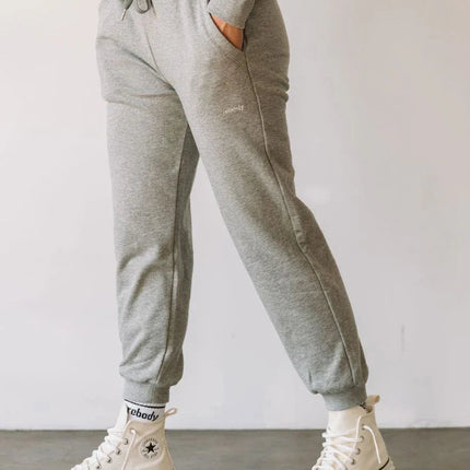 Rebody French Terry Sweatpants for Women - 7/8 Inseam, Baggy Fit, Pockets, Drawstring