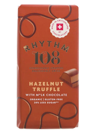 9 x Rhythm 108 Hazelnut Truffle Tablet M'lk Choc - 100g