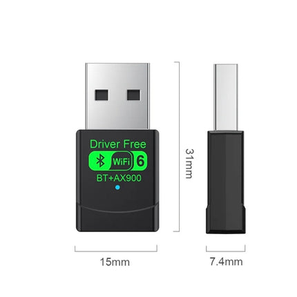 Mini WiFi 6 USB Adapter with Bluetooth 5.4 – AX900 Dual Band Wireless Dongle