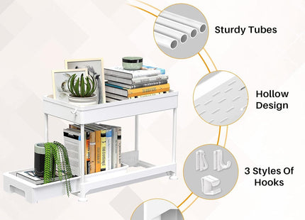Under Cabinet Slide Out Storage Drawer 2 Tier Under Sink Organizer Kitchen Ronlap
